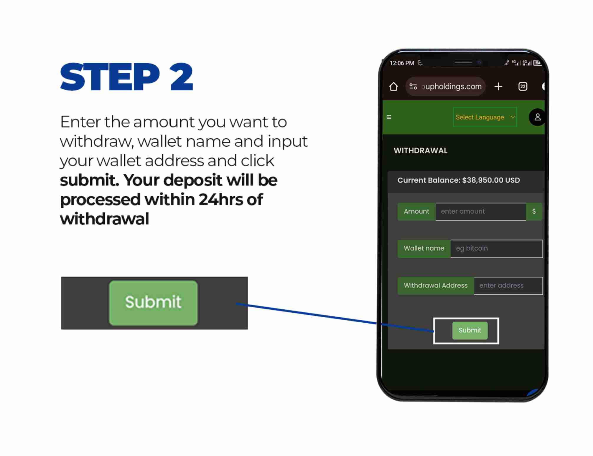 How To Withdraw Your Funds - Step 2